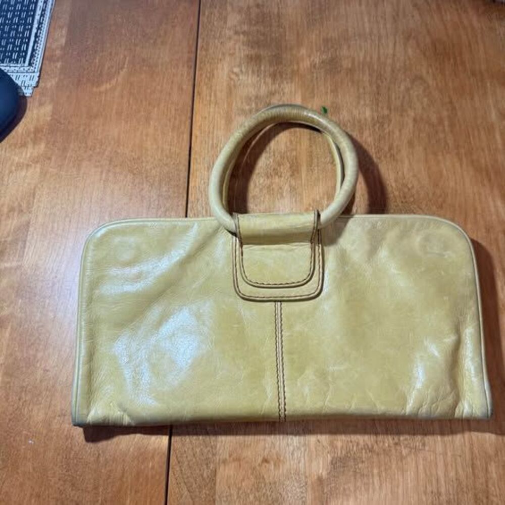 Hobo International Yellow Leather Clutch Bag w Handle